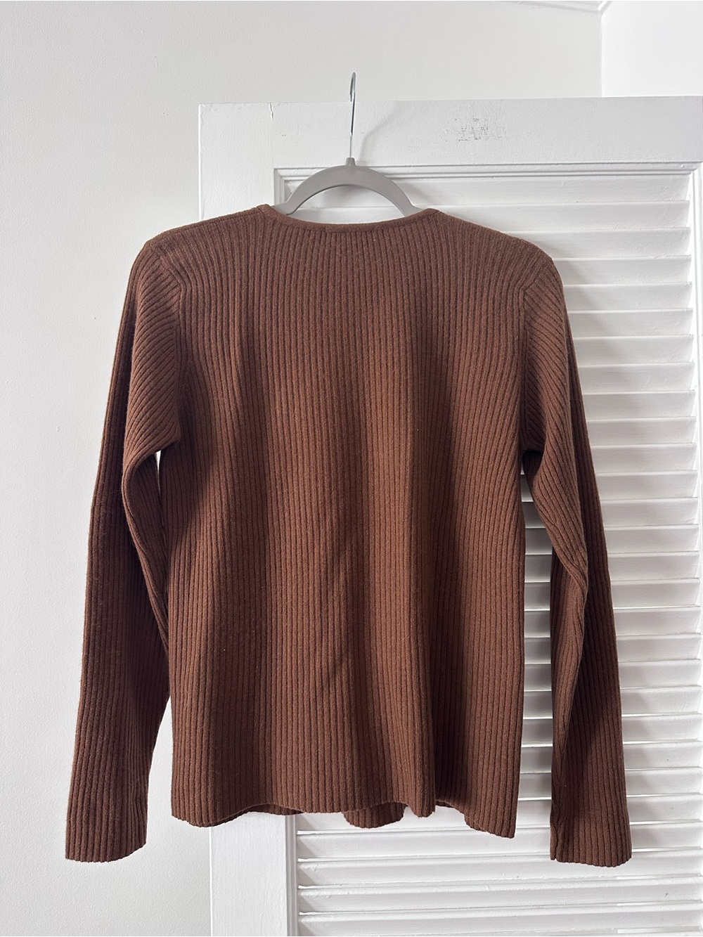 Vintage Charter Club Cashmere Ribbed Sweater — Brown, Small - Picture 3 of 3